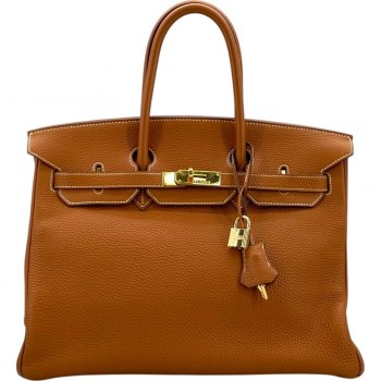 Hermès Birkin 35 Handbag Gold Togo Leather with Gold Hardware - Pre-owned