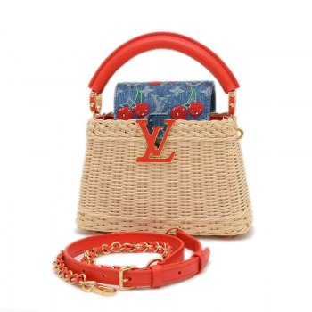 Louis Vuitton LV×TM Capucines Mini 2Way Bag Rattan/Leather Beige M14295