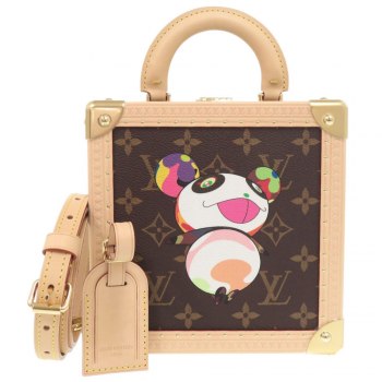 Unused Louis Vuitton LV × Takashi Murakami Mini Square Trunk Panda M13127 IC Monogram Canvas Leather LV 1572